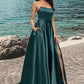 Aria Ball-Gown/Princess Sweep Train Satin Prom Dresses DEP0022207