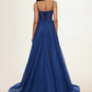 Charity Ball-Gown/Princess Sweetheart Sweep Train Tulle Prom Dresses With Appliques Lace Sequins DEP0022210