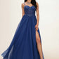 Charity Ball-Gown/Princess Sweetheart Sweep Train Tulle Prom Dresses With Appliques Lace Sequins DEP0022210