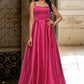 Miriam Ball-Gown/Princess V-Neck Sweep Train Satin Prom Dresses DEP0022215