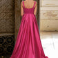 Miriam Ball-Gown/Princess V-Neck Sweep Train Satin Prom Dresses DEP0022215