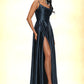 Jimena A-line Cowl Floor-Length Stretch Satin Prom Dresses DEP0022216