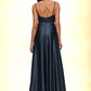 Jimena A-line Cowl Floor-Length Stretch Satin Prom Dresses DEP0022216