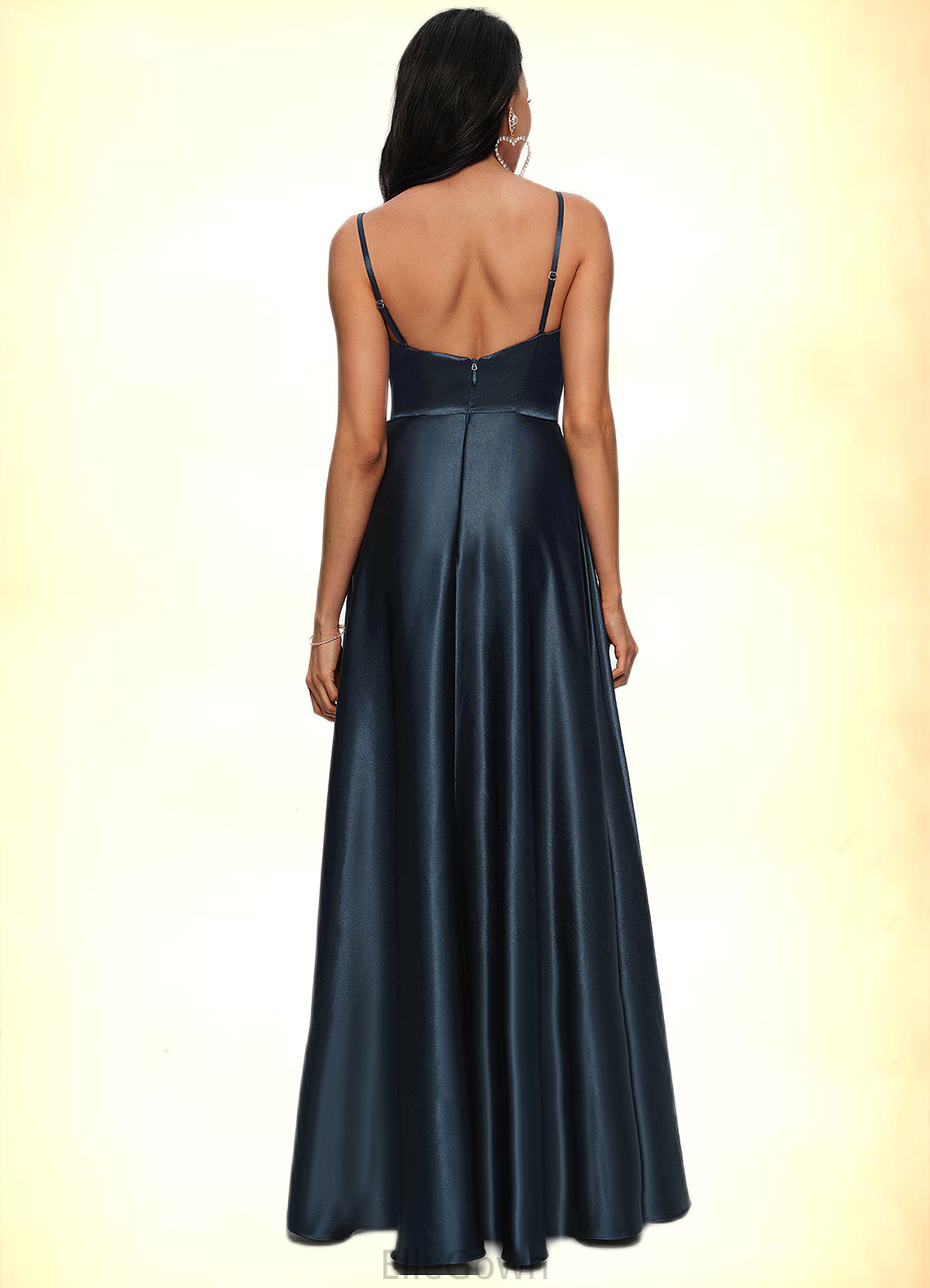 Jimena A-line Cowl Floor-Length Stretch Satin Prom Dresses DEP0022216