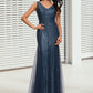 Helen Sheath/Column V-Neck Floor-Length Sequin Prom Dresses DEP0022218