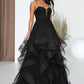 Anabel Ball-Gown/Princess Sweetheart Floor-Length Tulle Prom Dresses With Appliques Lace Sequins DEP0022220