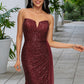 Sylvia Trumpet/Mermaid V-Neck Sweep Train Sequin Prom Dresses DEP0022227