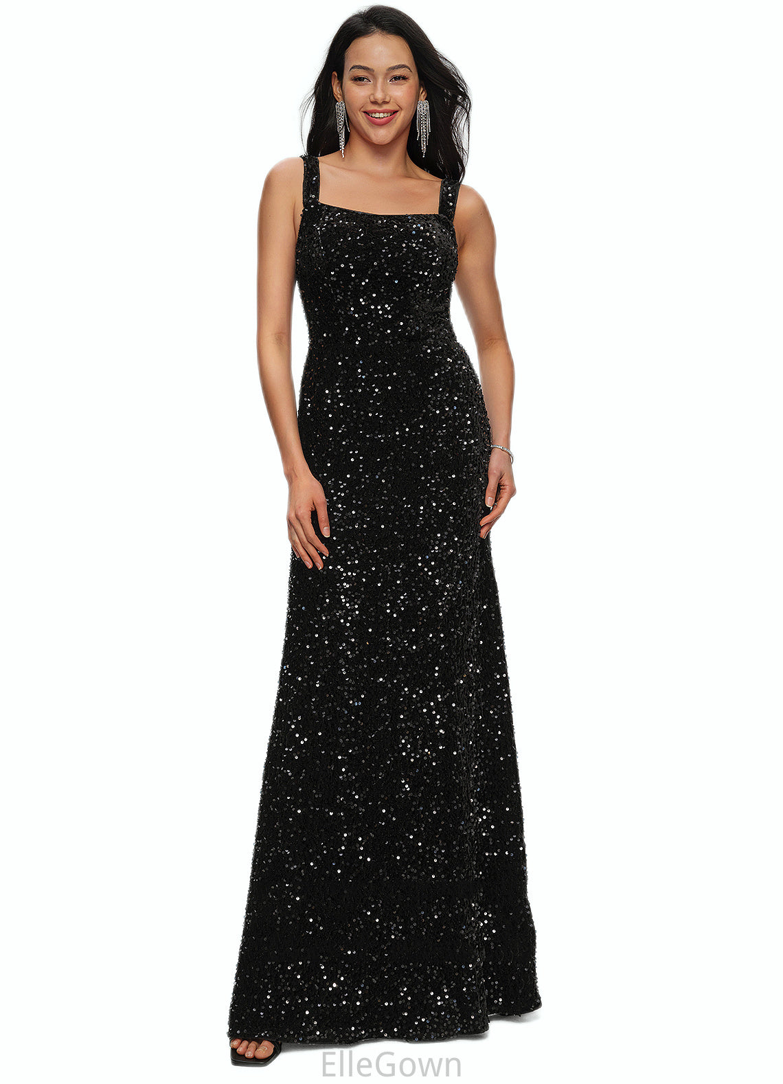 Lily Sheath/Column Scoop Floor-Length Sequin Prom Dresses DEP0022228