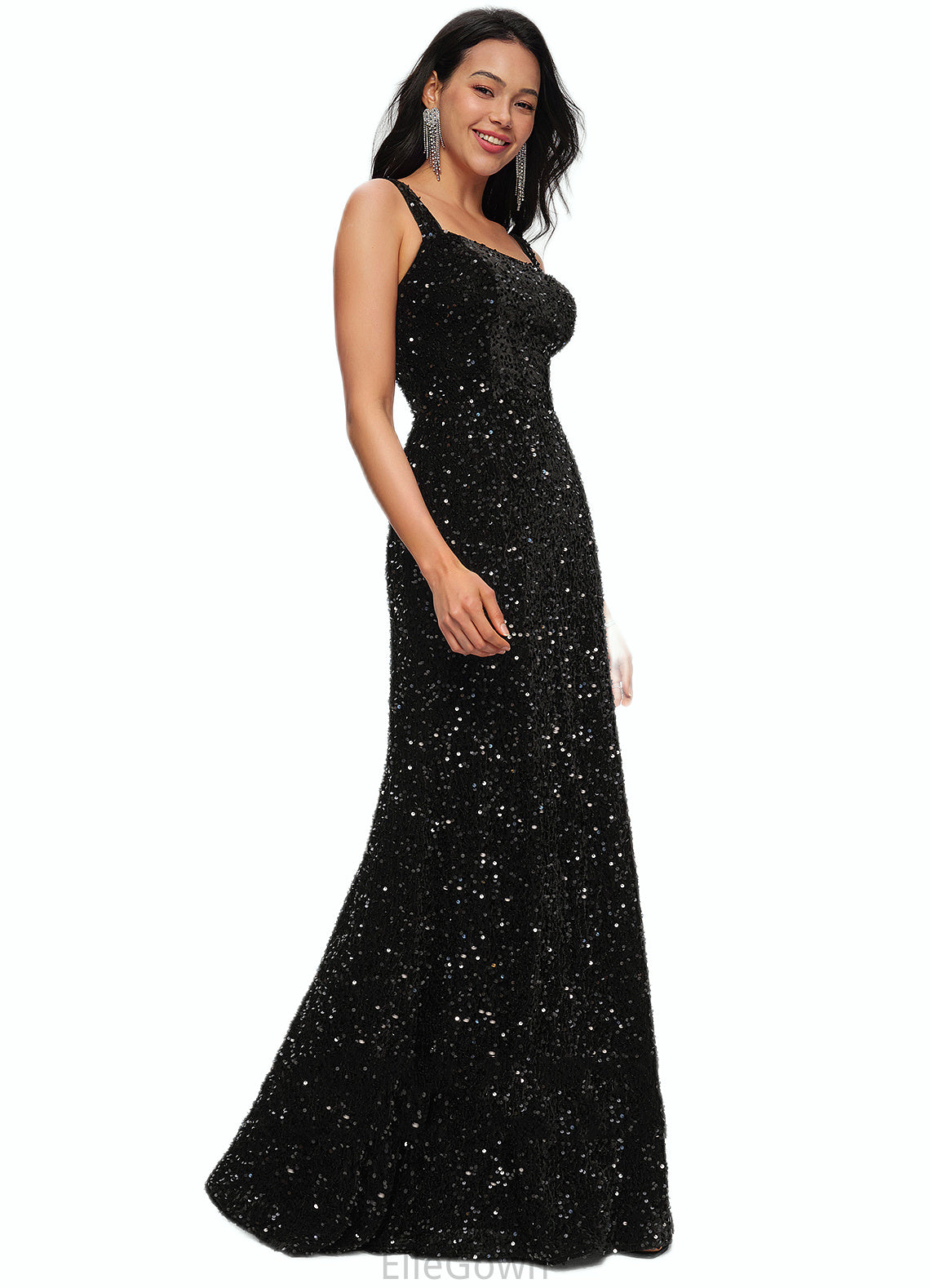 Lily Sheath/Column Scoop Floor-Length Sequin Prom Dresses DEP0022228