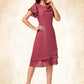 Pamela A-line Cowl Knee-Length Chiffon Cocktail Dress With Ruffle DEP0022243