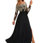 Brenna Jacquard Off the Shoulder Elegant A-line Polyester Maxi Dresses DEP0022248