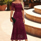 Erika Boat Neck Elegant Trumpet/Mermaid Lace Maxi Dresses DEP0022251