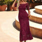 Erika Boat Neck Elegant Trumpet/Mermaid Lace Maxi Dresses DEP0022251