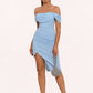 Lilah Ruffle Straight Sexy Sheath/Column Polyester Asymmetrical Midi Dresses DEP0022285