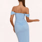 Lilah Ruffle Straight Sexy Sheath/Column Polyester Asymmetrical Midi Dresses DEP0022285