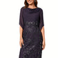 Ayana Sheath/Column Cowl Knee-Length Chiffon Lace Cocktail Dress With Ruffle Sequins DEP0022287