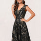 Isabel A-line V-Neck Knee-Length Lace Sequin Cocktail Dress With Sequins DEP0022289