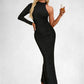 Isabell High Neck Elegant Sheath/Column Jersey Maxi Dresses DEP0022290