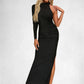 Isabell High Neck Elegant Sheath/Column Jersey Maxi Dresses DEP0022290