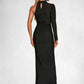 Isabell High Neck Elegant Sheath/Column Jersey Maxi Dresses DEP0022290