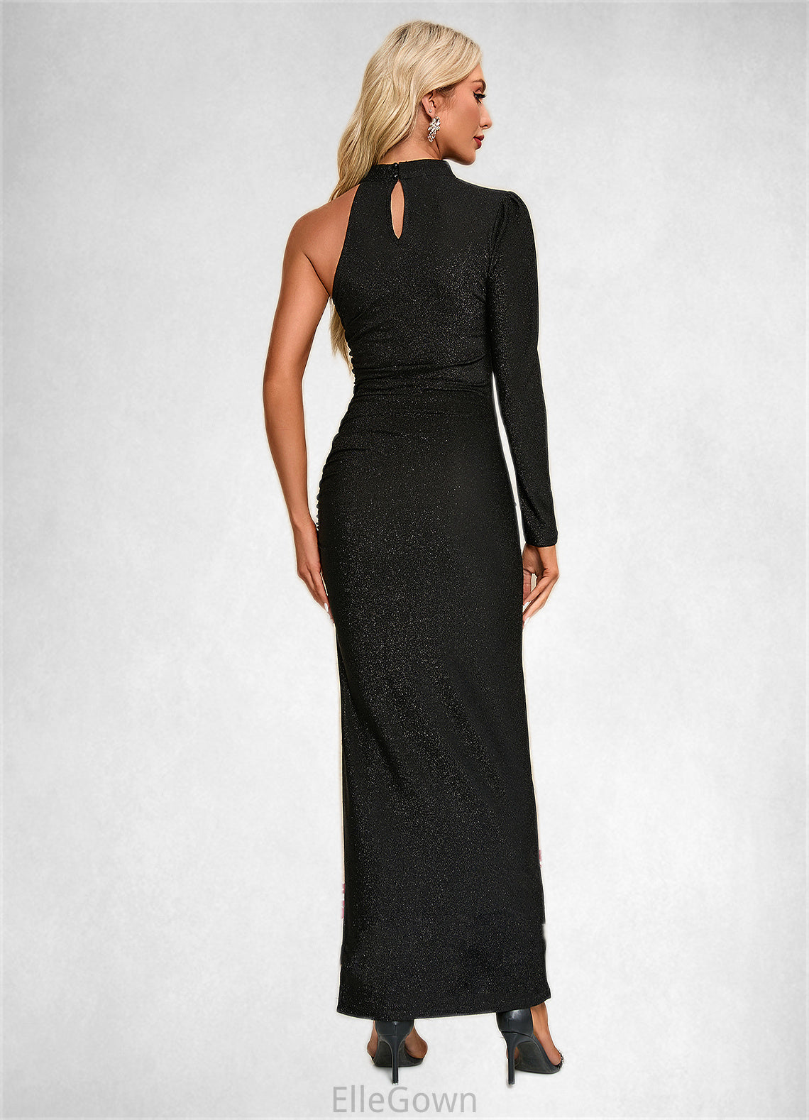 Isabell High Neck Elegant Sheath/Column Jersey Maxi Dresses DEP0022290