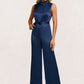 Eva High Neck Elegant Jumpsuit/Pantsuit Satin Maxi Dresses DEP0022324