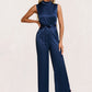 Eva High Neck Elegant Jumpsuit/Pantsuit Satin Maxi Dresses DEP0022324