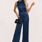 Eva High Neck Elegant Jumpsuit/Pantsuit Satin Maxi Dresses DEP0022324