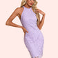 Christina High Neck Elegant Bodycon Lace Mini Dresses DEP0022344