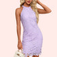 Christina High Neck Elegant Bodycon Lace Mini Dresses DEP0022344