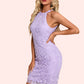 Christina High Neck Elegant Bodycon Lace Mini Dresses DEP0022344