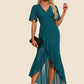 Jazmyn Ruffle V-Neck Elegant Trumpet/Mermaid Chiffon Asymmetrical Dresses DEP0022358