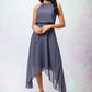 Tia A-line Scoop Ankle-Length Chiffon Cocktail Dress With Ruffle DEP0022361