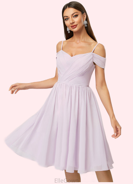 Aurora A-line V-Neck Knee-Length Chiffon Cocktail Dress With Pleated DEP0022367