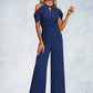 Esme Flower Jacquard Off the Shoulder Elegant Jumpsuit/Pantsuit Chiffon Lace Maxi Dresses DEP0022372