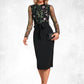 Kaelyn Scoop Elegant Sheath/Column Polyester Dresses DEP0022374