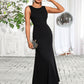 Maisie Bow Boat Neck Elegant Trumpet/Mermaid Polyester Maxi Dresses DEP0022383