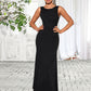 Maisie Bow Boat Neck Elegant Trumpet/Mermaid Polyester Maxi Dresses DEP0022383