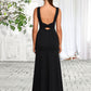 Maisie Bow Boat Neck Elegant Trumpet/Mermaid Polyester Maxi Dresses DEP0022383