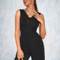 Lilian Jacquard V-Neck Elegant Jumpsuit/Pantsuit Polyester Maxi Dresses DEP0022404