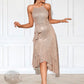 Chloe Sequins High Neck Elegant A-line Sequin Asymmetrical Dresses DEP0022405