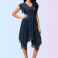 Asia A-line V-Neck Tea-Length Chiffon Cocktail Dress DEP0022409