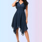 Asia A-line V-Neck Tea-Length Chiffon Cocktail Dress DEP0022409