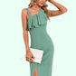 Evelyn Cascading Ruffles Asymmetrical Elegant Sheath/Column Polyester Midi Dresses DEP0022411