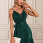 Eileen Appliques Lace Halter Elegant A-line Satin Mini Dresses DEP0022413