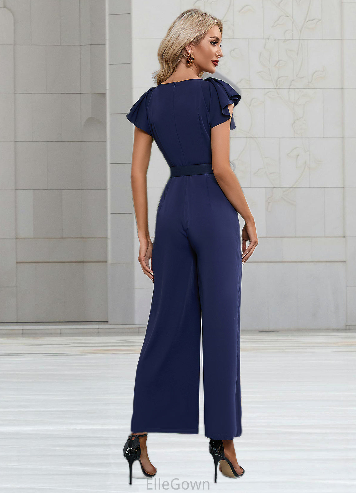 Azul Scoop Elegant Jumpsuit/Pantsuit Polyester Maxi Dresses DEP0022417