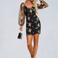 Chelsea Flower Jacquard Sweetheart Elegant Sheath/Column Tulle Mini Dresses DEP0022422