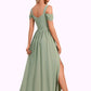 Annika Ruffle Sweetheart Elegant A-line Polyester Maxi Dresses DEP0022426