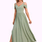 Annika Ruffle Sweetheart Elegant A-line Polyester Maxi Dresses DEP0022426