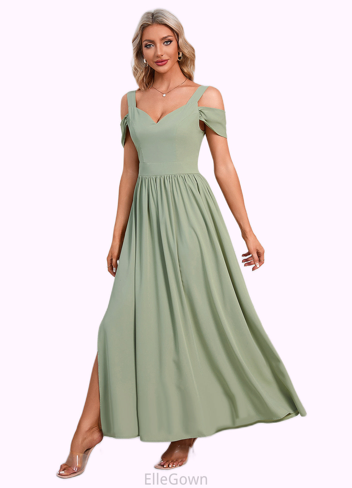 Annika Ruffle Sweetheart Elegant A-line Polyester Maxi Dresses DEP0022426